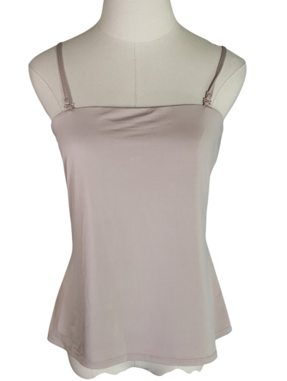 VENUS Light Dusty Tan Adjustable Strap Double Layer Camisole Tank Career Top L
